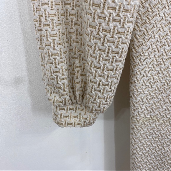 Iren Klairie | Ivory + Gold Appliqué Leaf Dress - Picture 7 of 10